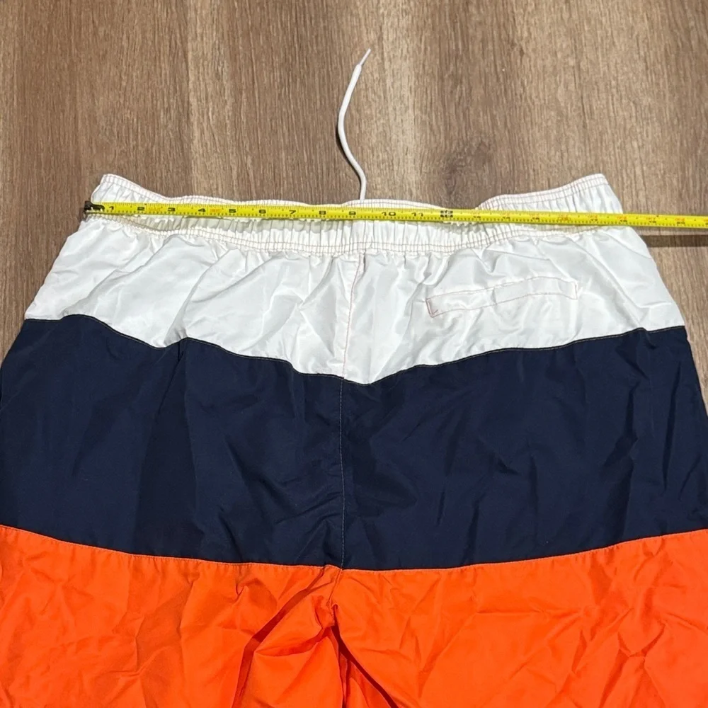 Broncos Men's Orange and Blue Swim Board Shorts